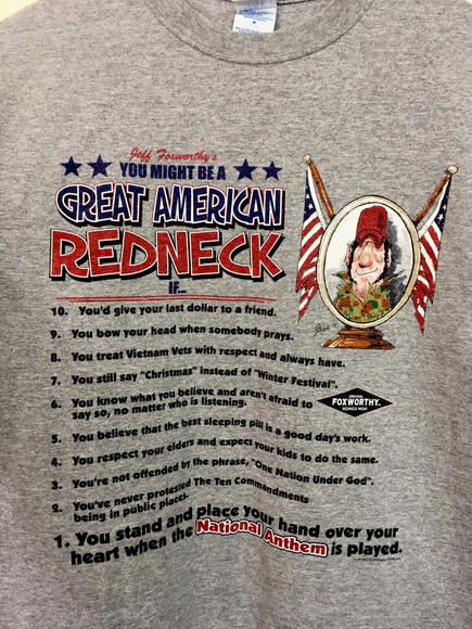 Jeff Foxworthy You Might Be A Great American Redneck If Tshirt Gray Medium M&O - Picture 2 of 6